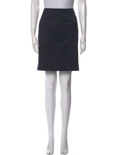 Pre-owned Akris Punto Polka Dot Print Knee-length Skirt In Black