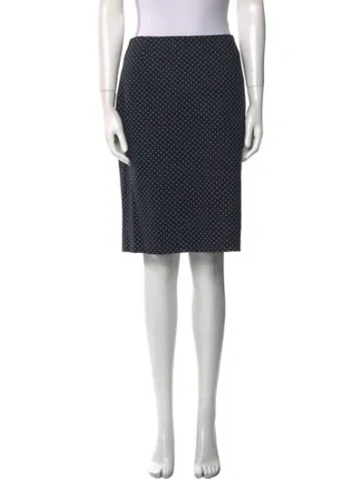 Pre-owned Akris Punto Polka Dot Print Knee-length Skirt In Blue