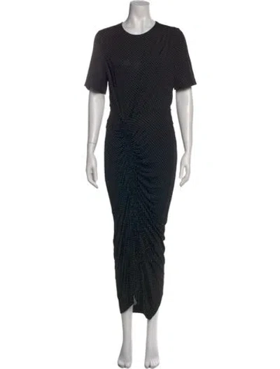 Pre-owned Akris Punto Polka Dot Print Long Dress In Black