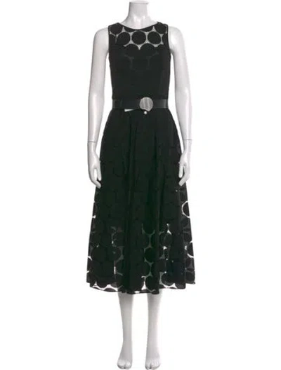 Pre-owned Akris Punto Polka Dot Print Long Dress W/ Tags In Black