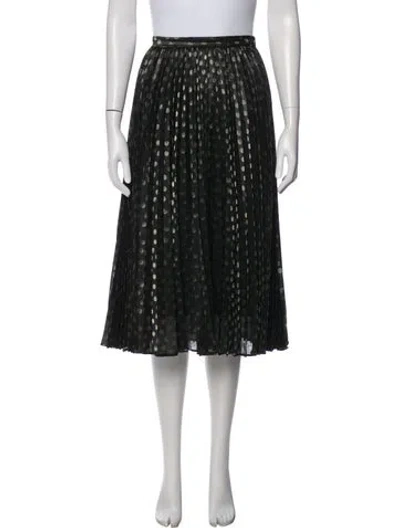 Pre-owned Akris Punto Polka Dot Print Midi Length Skirt In Black
