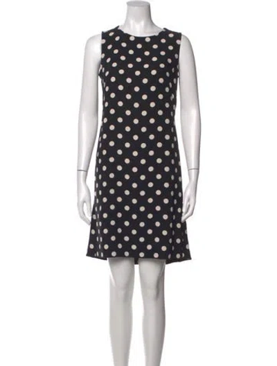 Pre-owned Akris Punto Polka Dot Print Mini Dress In Black