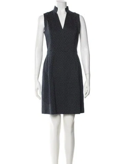 Pre-owned Akris Punto Polka Dot Print Mini Dress In Blue