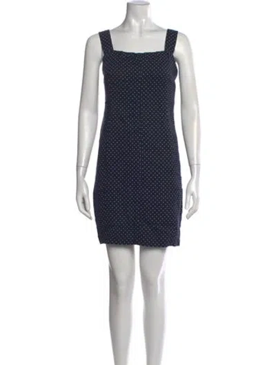 Pre-owned Akris Punto Polka Dot Print Mini Dress In Blue