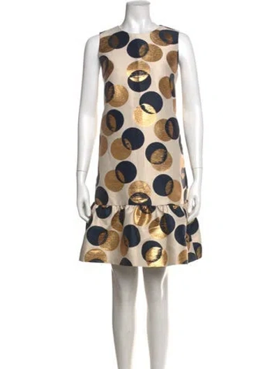 Pre-owned Akris Punto Polka Dot Print Mini Dress In Neutrals