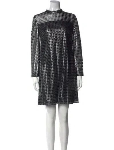 Pre-owned Akris Punto Polka Dot Print Mini Dress W/ Tags In Black