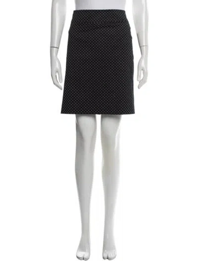 Pre-owned Akris Punto Polka Dot Print Mini Skirt In Black
