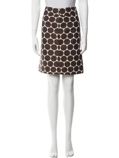 Pre-owned Akris Punto Polka Dot Print Mini Skirt In Brown