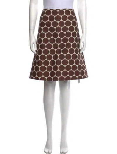 Pre-owned Akris Punto Polka Dot Print Mini Skirt In Brown/neutrals
