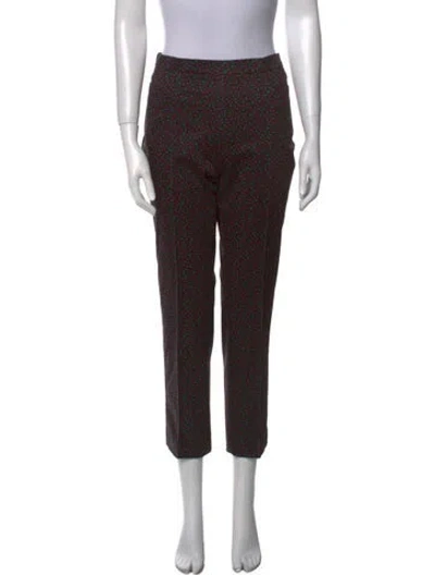 Pre-owned Akris Punto Polka Dot Print Straight Leg Pants In Gray