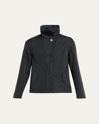 Akris Punto Polka-dot Single-breasted Jacket In Black