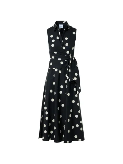 Akris Punto Polka Dot Sleeveless Dress In Black