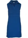 Akris Punto Collared Knit Dress In Blue In Blue