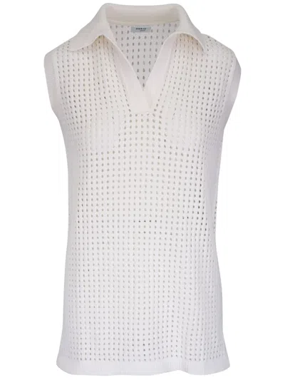 AKRIS PUNTO POLO COLLAR KNITTED TOP