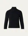 Akris Punto Popcorn Knit Mock-neck Sweater In Black
