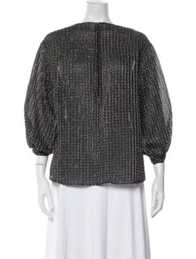 Pre-owned Akris Punto Printed Bateau Neckline Blouse In Multi