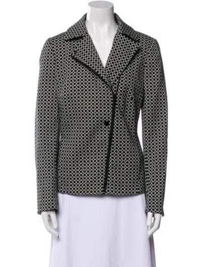 Pre-owned Akris Punto Printed Biker Jacket In Black