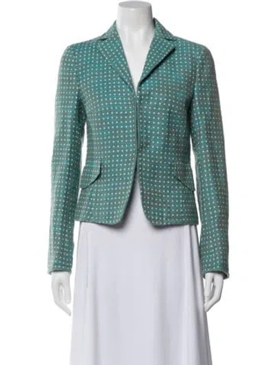 Pre-owned Akris Punto Printed Blazer In Blue