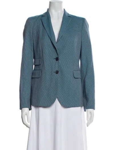 Pre-owned Akris Punto Printed Blazer In Blue