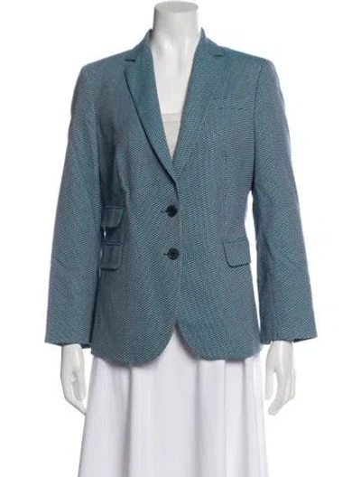 Pre-owned Akris Punto Printed Blazer In Blue