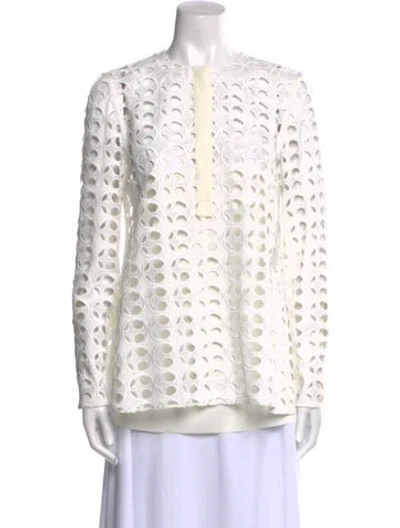 Pre-owned Akris Punto Printed Crew Neck Tunic In Neutral