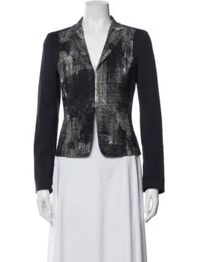 Pre-owned Akris Punto Printed Evening Jacket In Gray
