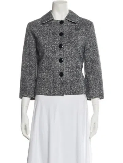 Pre-owned Akris Punto Printed Evening Jacket In White