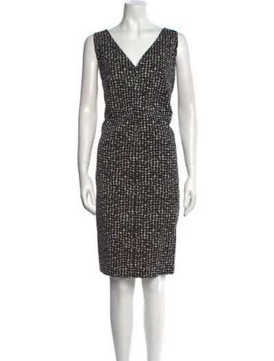 Pre-owned Akris Punto Printed Knee-length Dress In Black