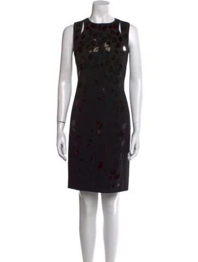 Pre-owned Akris Punto Printed Knee-length Dress In Black