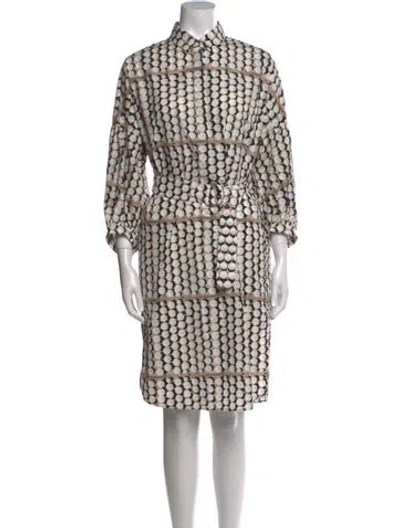 Pre-owned Akris Punto Printed Knee-length Dress In Black
