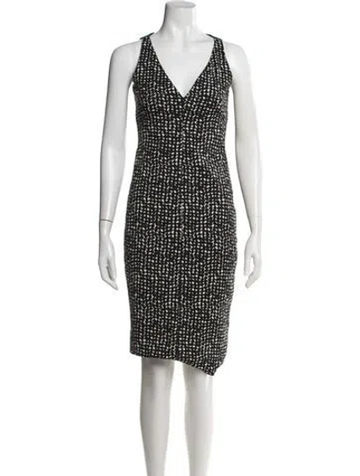 Pre-owned Akris Punto Printed Knee-length Dress In Black