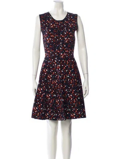 Pre-owned Akris Punto Printed Knee-length Dress In Blue