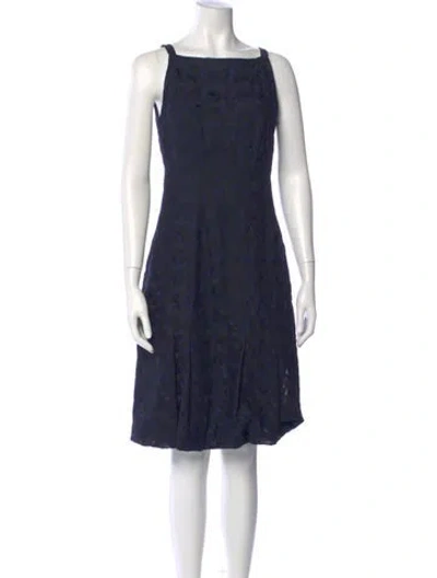 Pre-owned Akris Punto Printed Knee-length Dress In Blue