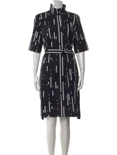 Pre-owned Akris Punto Printed Knee-length Dress In Blue
