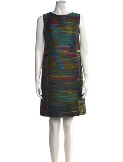 Pre-owned Akris Punto Printed Knee-length Dress In Blue