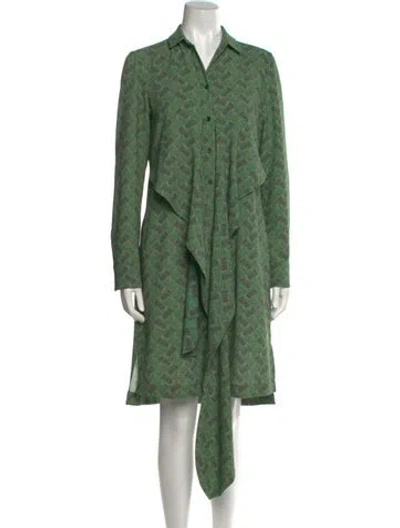 Pre-owned Akris Punto Printed Knee-length Dress In Green