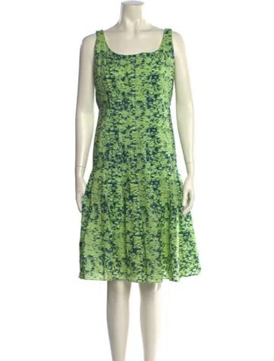 Pre-owned Akris Punto Printed Knee-length Dress In Green