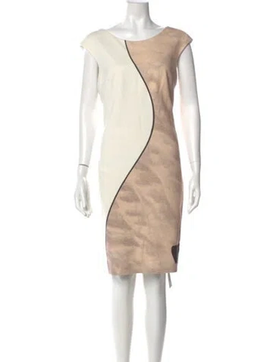 Pre-owned Akris Punto Printed Knee-length Dress In Neutral