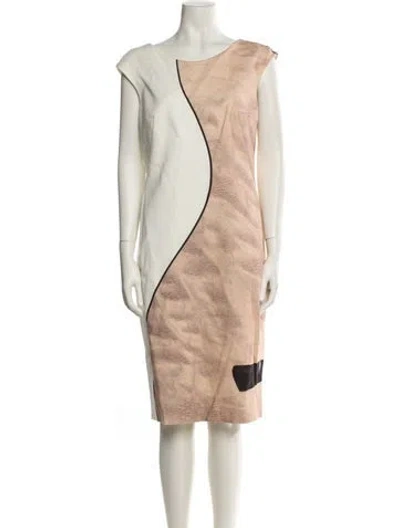 Pre-owned Akris Punto Printed Knee-length Dress In Neutral