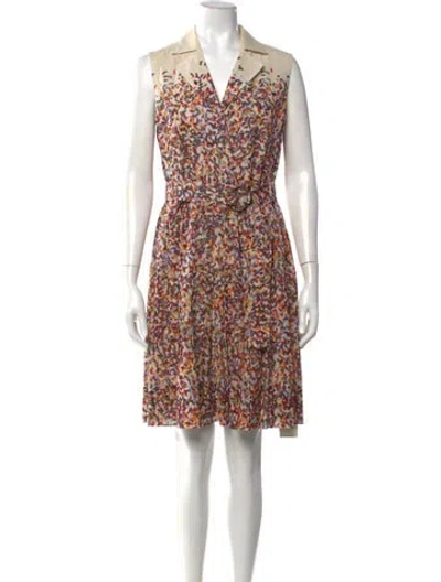 Pre-owned Akris Punto Printed Knee-length Dress In Neutral