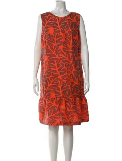 Pre-owned Akris Punto Printed Knee-length Dress In Orange