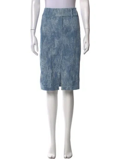Pre-owned Akris Punto Printed Knee-length Skirt In Blue