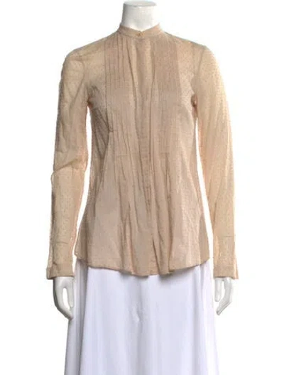 Pre-owned Akris Punto Printed Long Sleeve Blouse In Neutrals