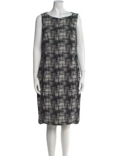 Pre-owned Akris Punto Printed Midi Length Dress In Black