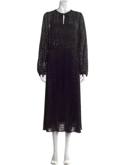 Pre-owned Akris Punto Printed Midi Length Dress In Black