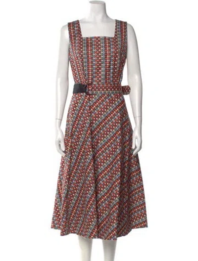 Pre-owned Akris Punto Printed Midi Length Dress In Orange