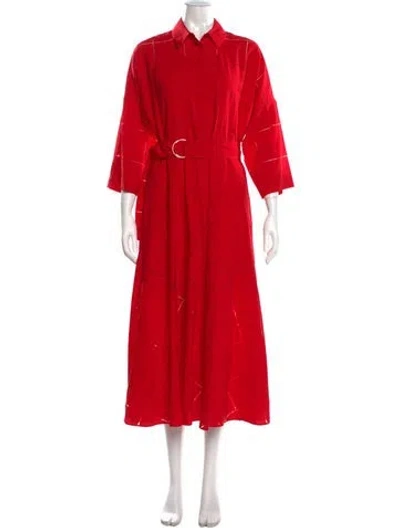 Pre-owned Akris Punto Printed Midi Length Dress In Red