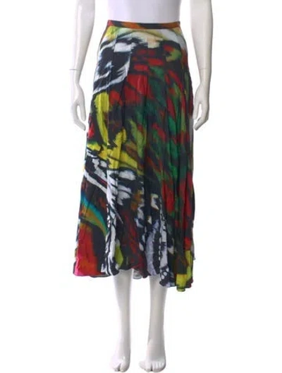 Pre-owned Akris Punto Printed Midi Length Skirt In Black