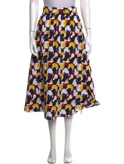 Pre-owned Akris Punto Printed Midi Length Skirt In Black