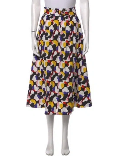 Pre-owned Akris Punto Printed Midi Length Skirt In Black